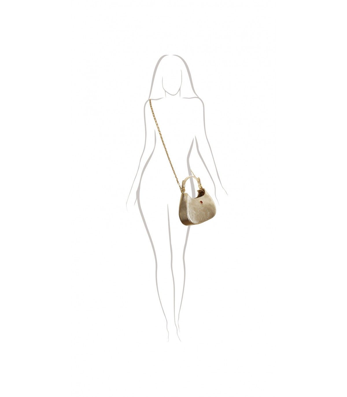 Jane Mini goldene Damenhandtasche aus Leder