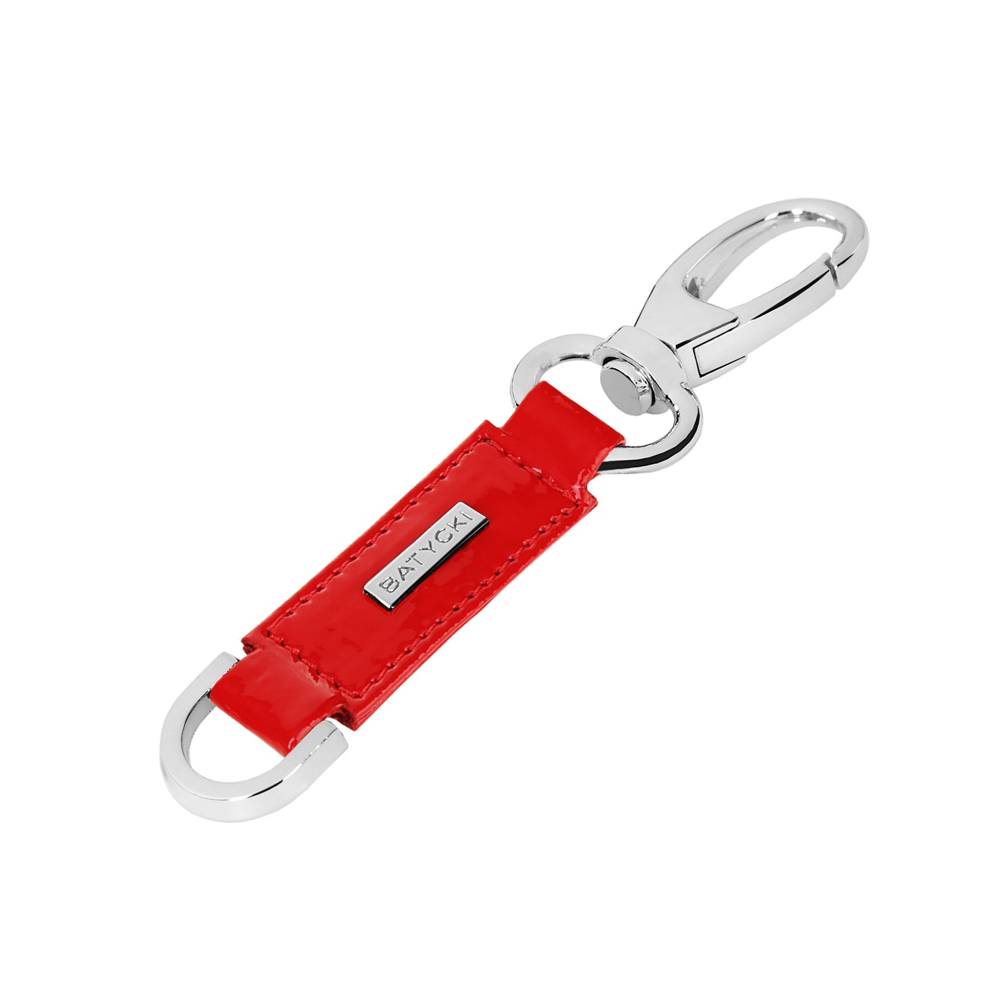 CLASSIC vernice red leather keychain