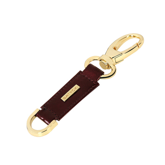 KLASSISCHER Schlüsselanhänger aus kastanienbraunem Vernice-Leder