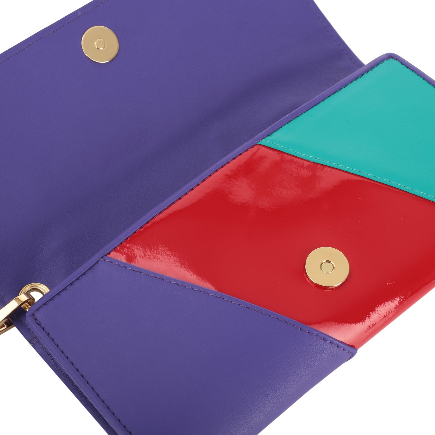 CHIC multicolor women's leather clutch bag