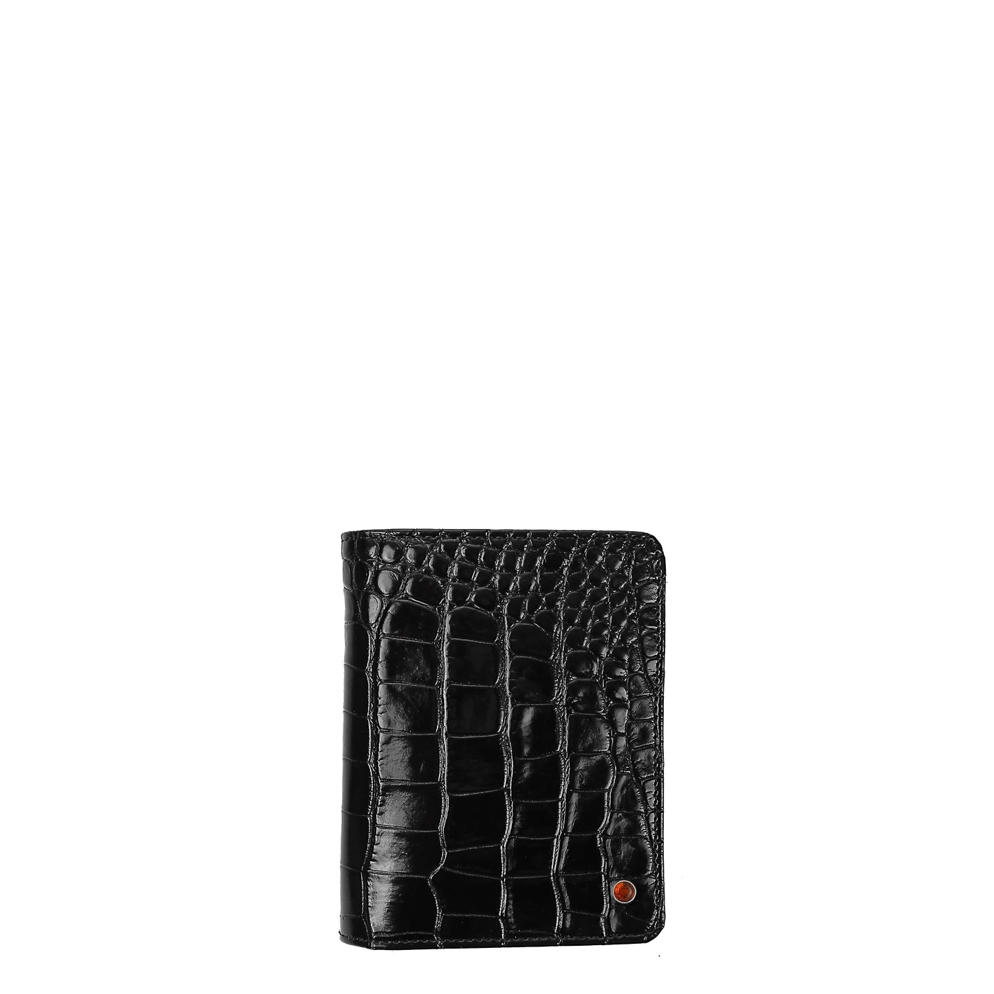 Croco black leather men's wallet