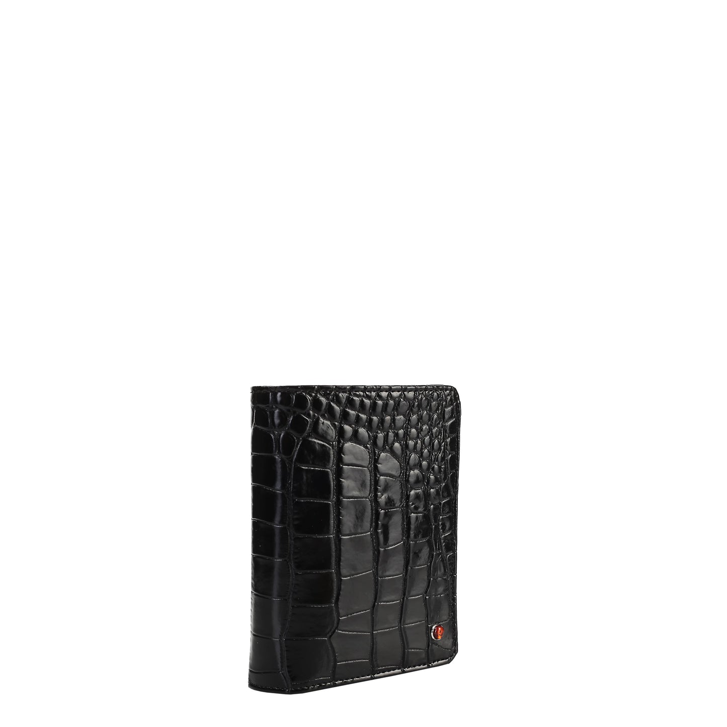 Croco black leather men's wallet