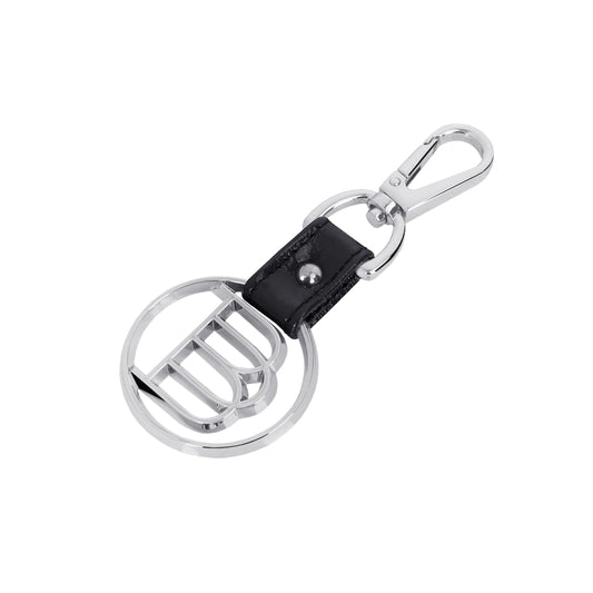 Leather keychain with the Croco black logo