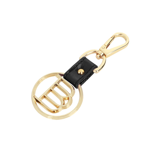 Leather keyring with the Vernice black logo
