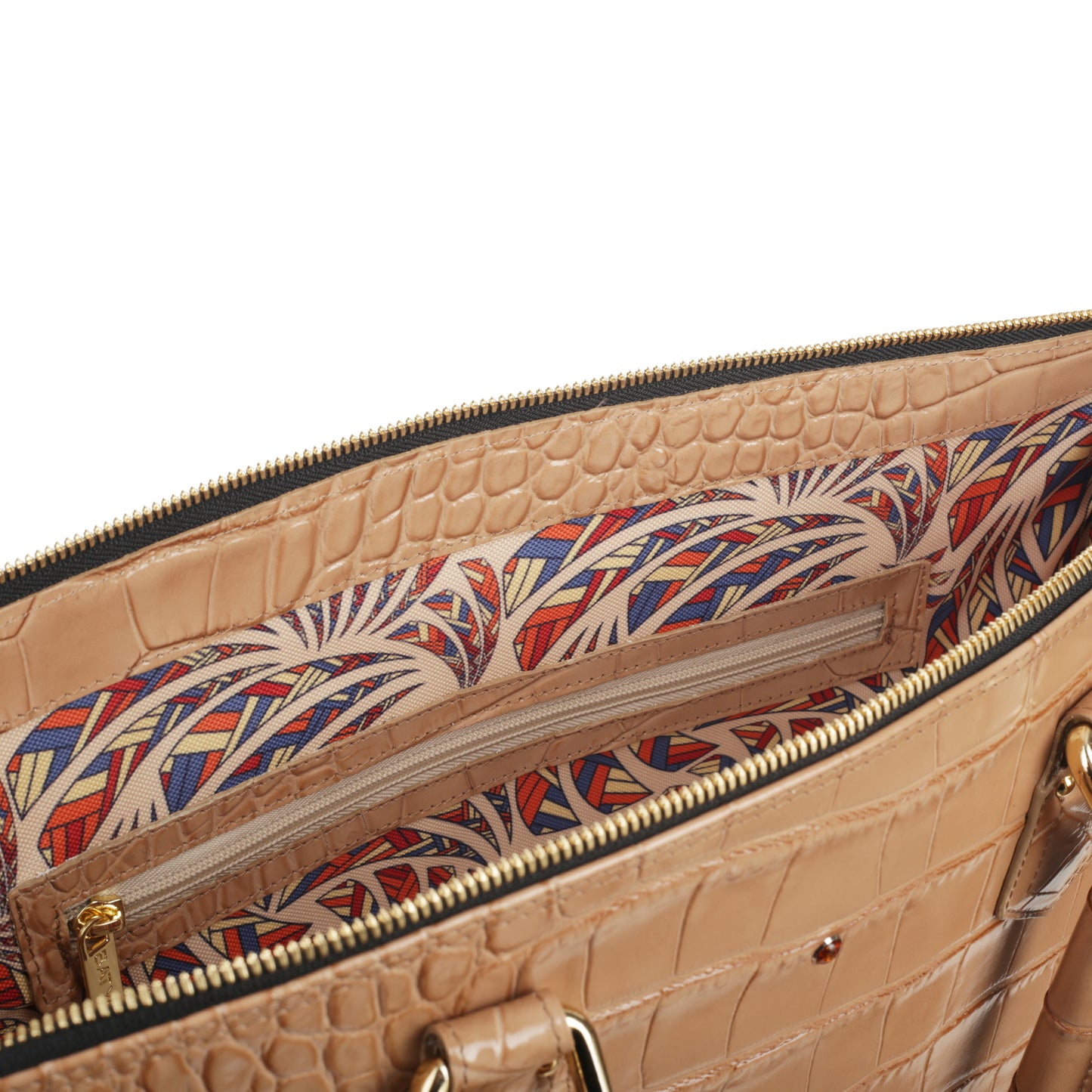 HANA croco beige women's leather briefcase