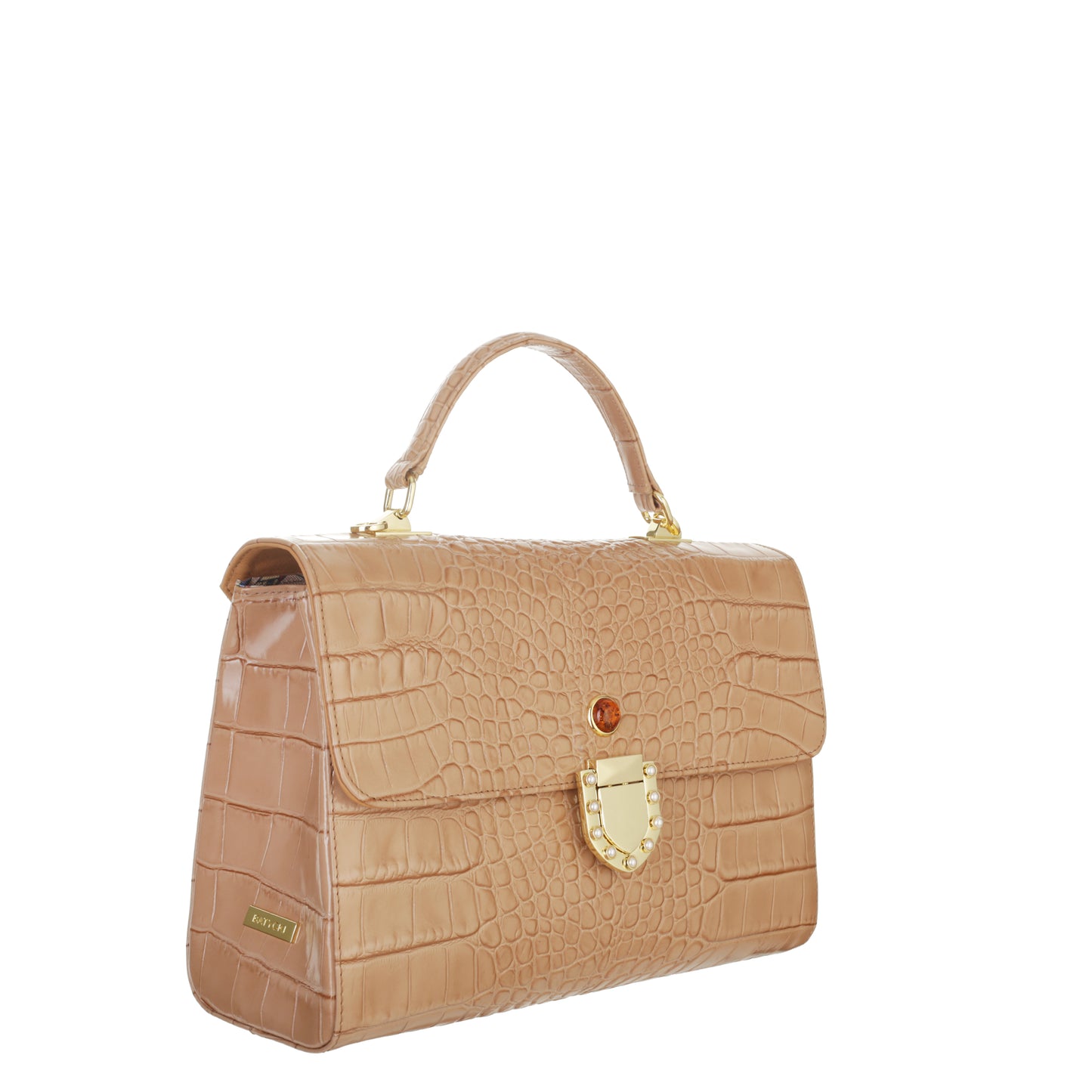 COBE croco camel women's leather handbag