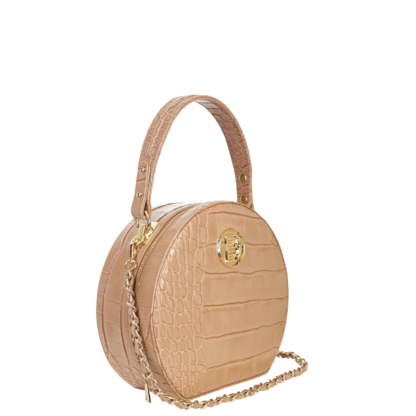 AVILA croco camel women's leather handbag