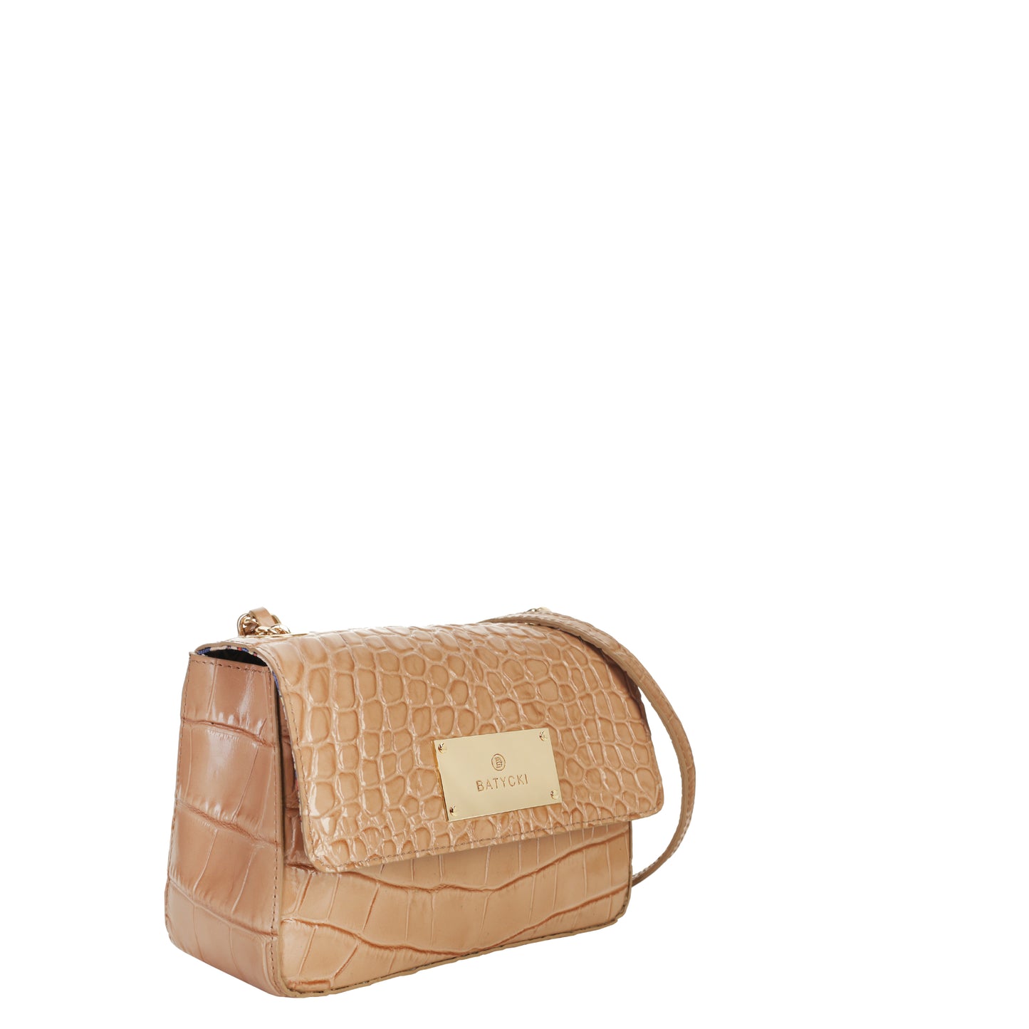 ELLE croco camel women's leather handbag
