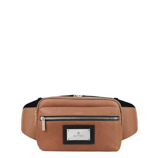 Men's brown nappa leather bag