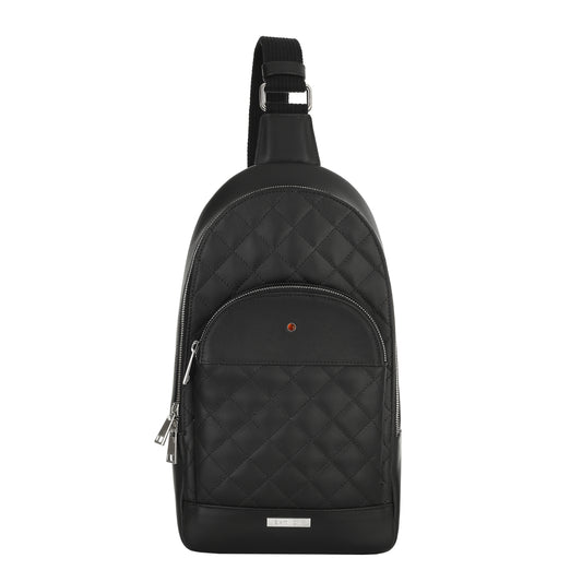 Be Traveling nappa black leather backpack
