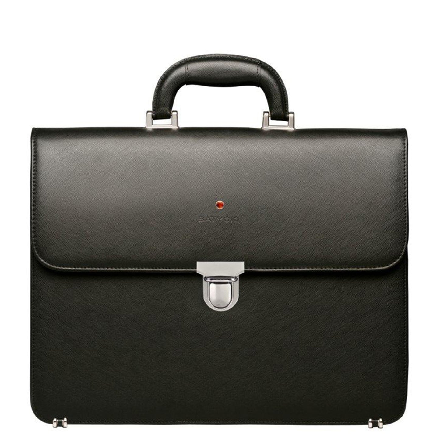 S artico black leather business briefcase