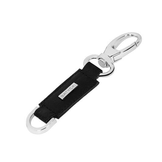 KLASSISCHER Schlüsselanhänger aus schwarzem Artico-Leder