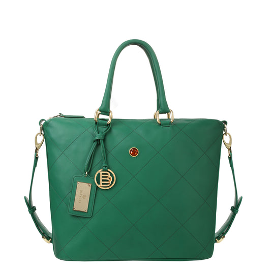 Herra nappa green women's leather handbag
