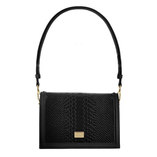 Maya black women's leather handbag