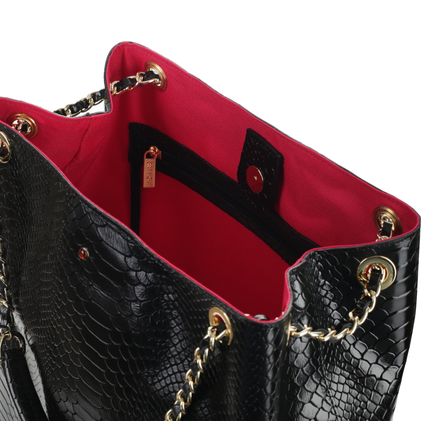 AMELIA BLACK leather women's handbag