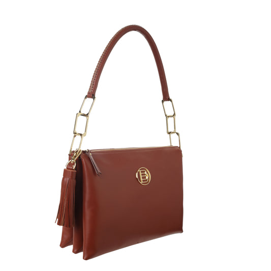 Damenhandtasche Millo II aus Nappa-Brandy-Leder