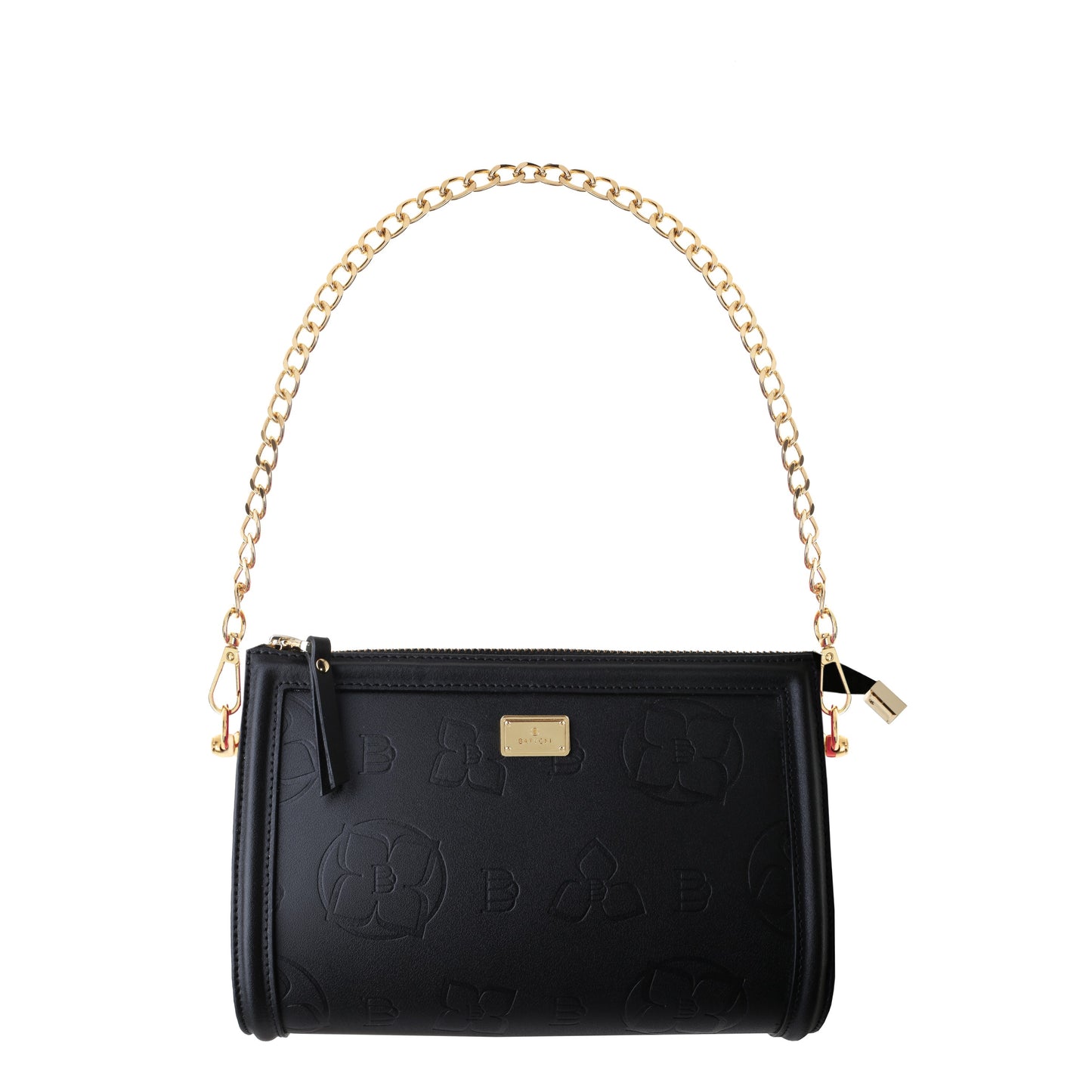 FLAMMY STAMP NAPA BLACK women's leather handbag