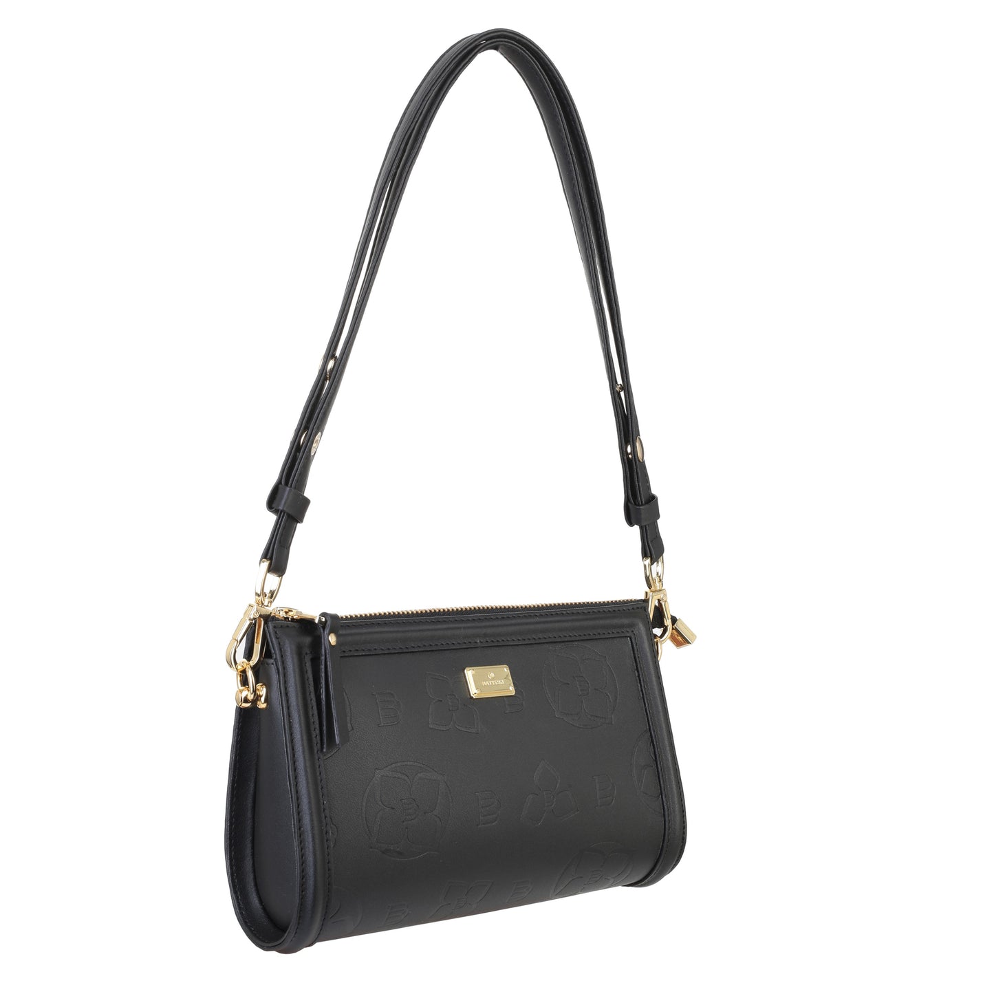 FLAMMY STAMP NAPA BLACK women's leather handbag