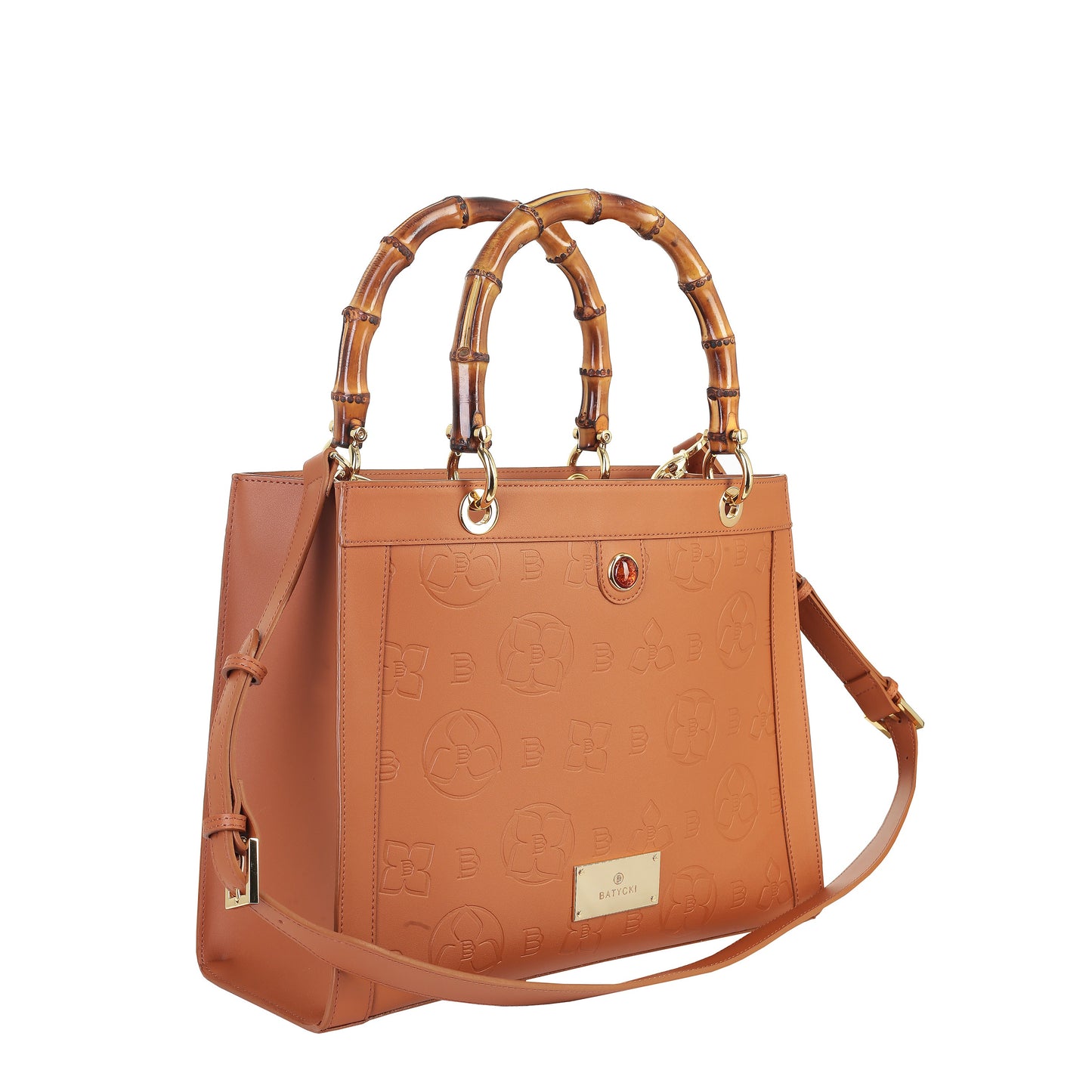Thena nappa cognac women's leather handbag