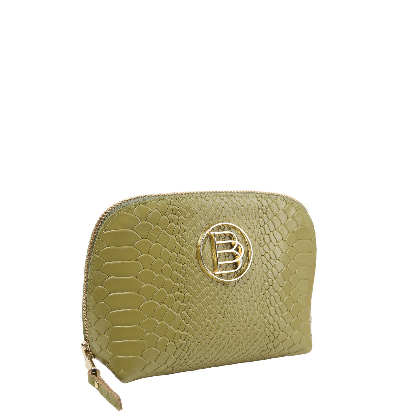 OLIVE leather women's cosmetic bag