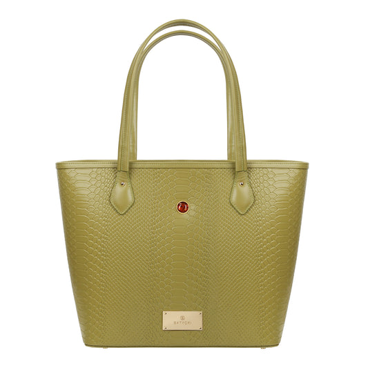 Bolso de mano mujer Gina oliva de piel