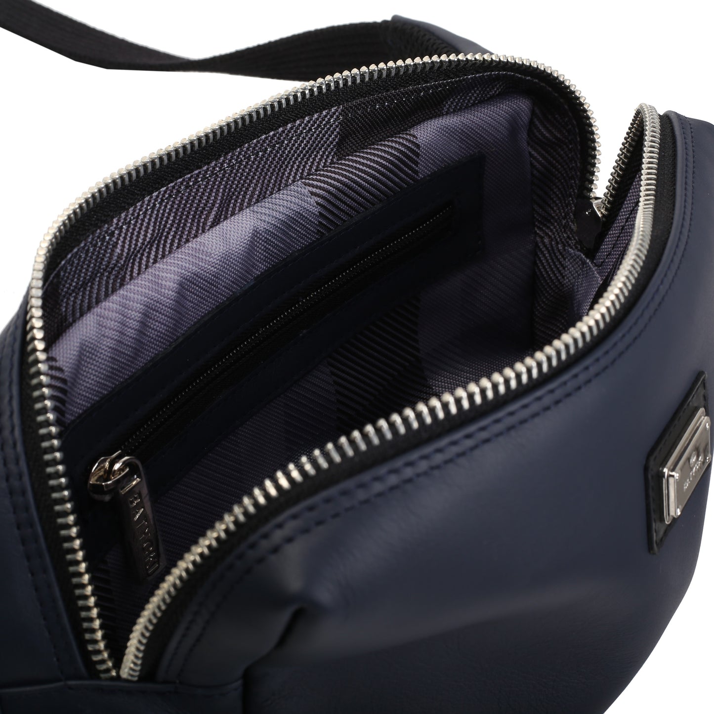 NAVY leather men's satchel