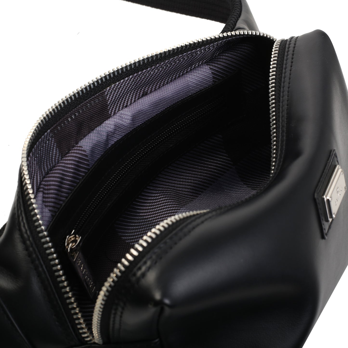 Men's leather press bag BLACK