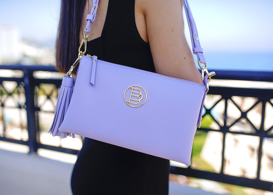 Bolso de mano de mujer Elise de napa color lavanda