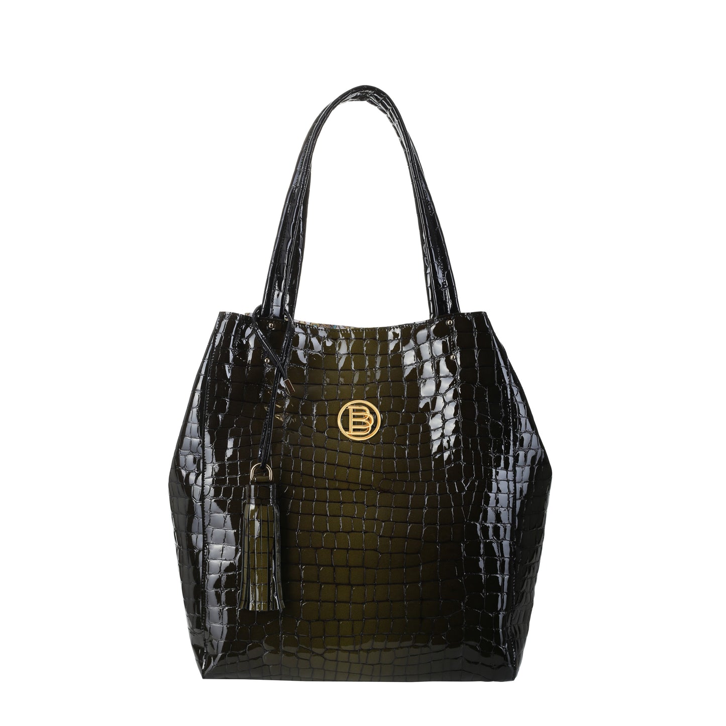 Bolso de mano mujer Baku mosaico sombra verde oliva