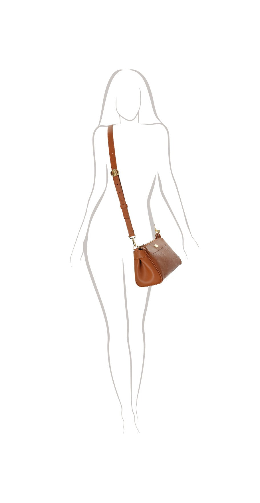 Levre Damenhandtasche aus cognacfarbenem Nappaleder