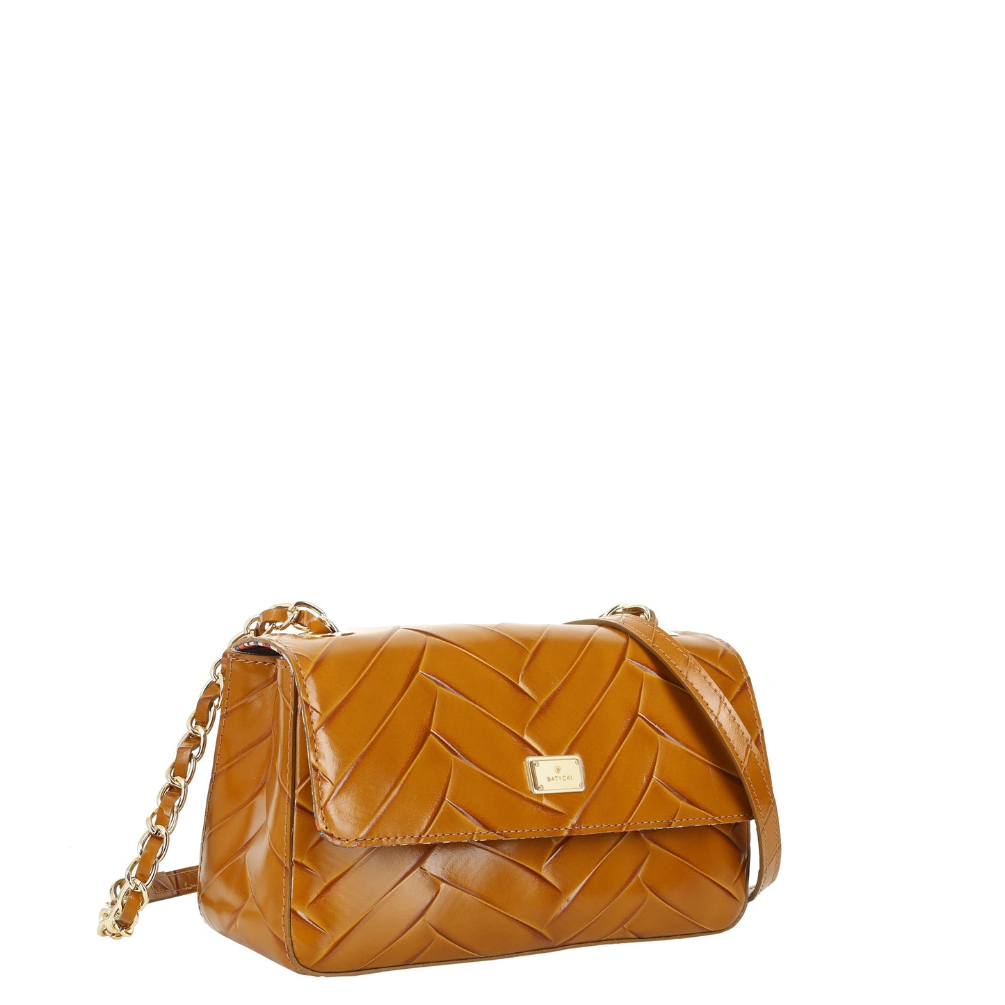 BUFFY BRAID HONEY women's leather handbag