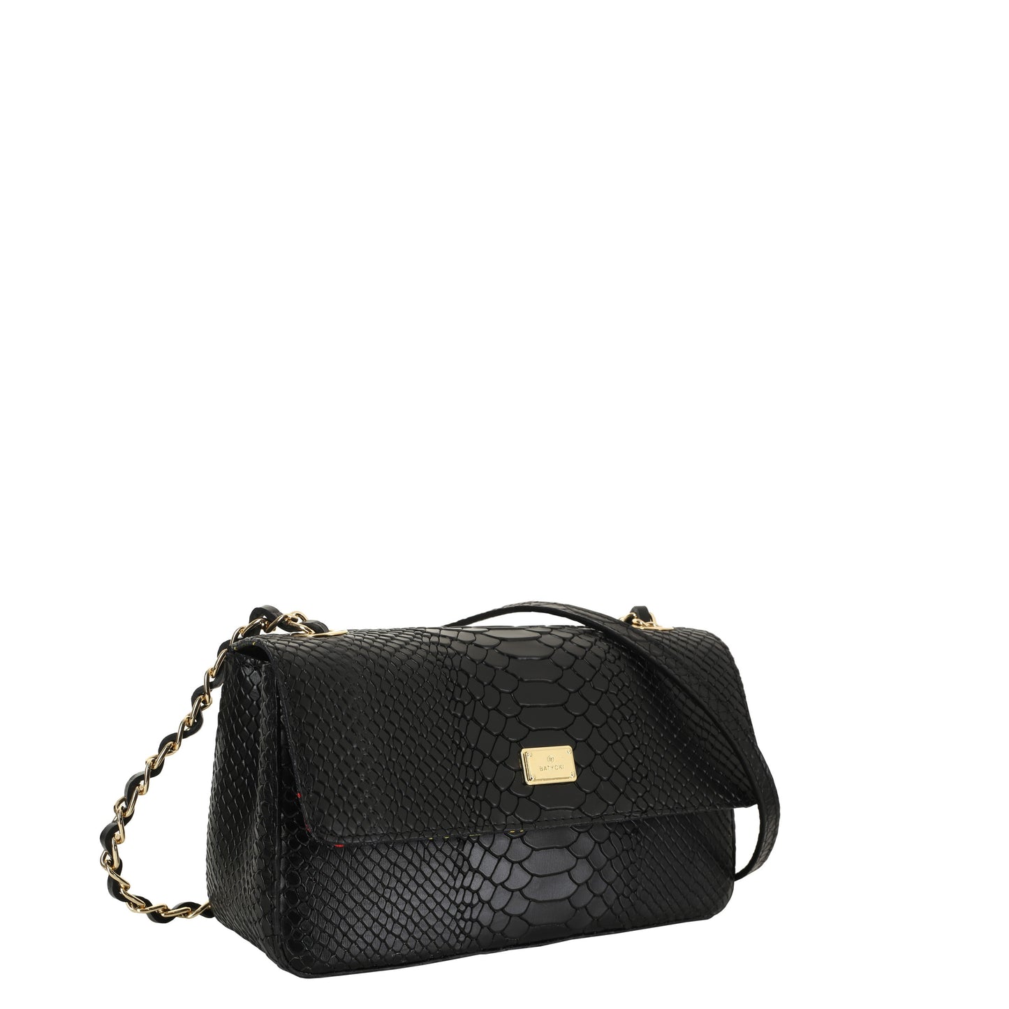 BUFFY BLACK women's leather handbag