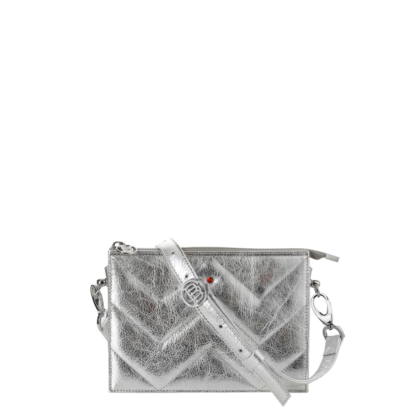 CICLE LAMINATO SILVER leather women's handbag
