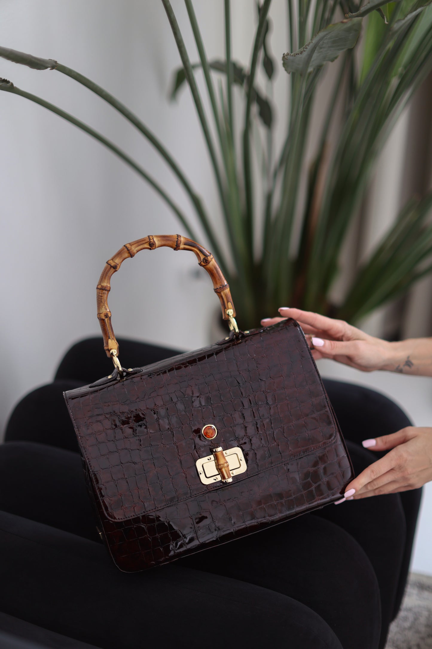 MERA MOSAIC CLARET women's leather handbag