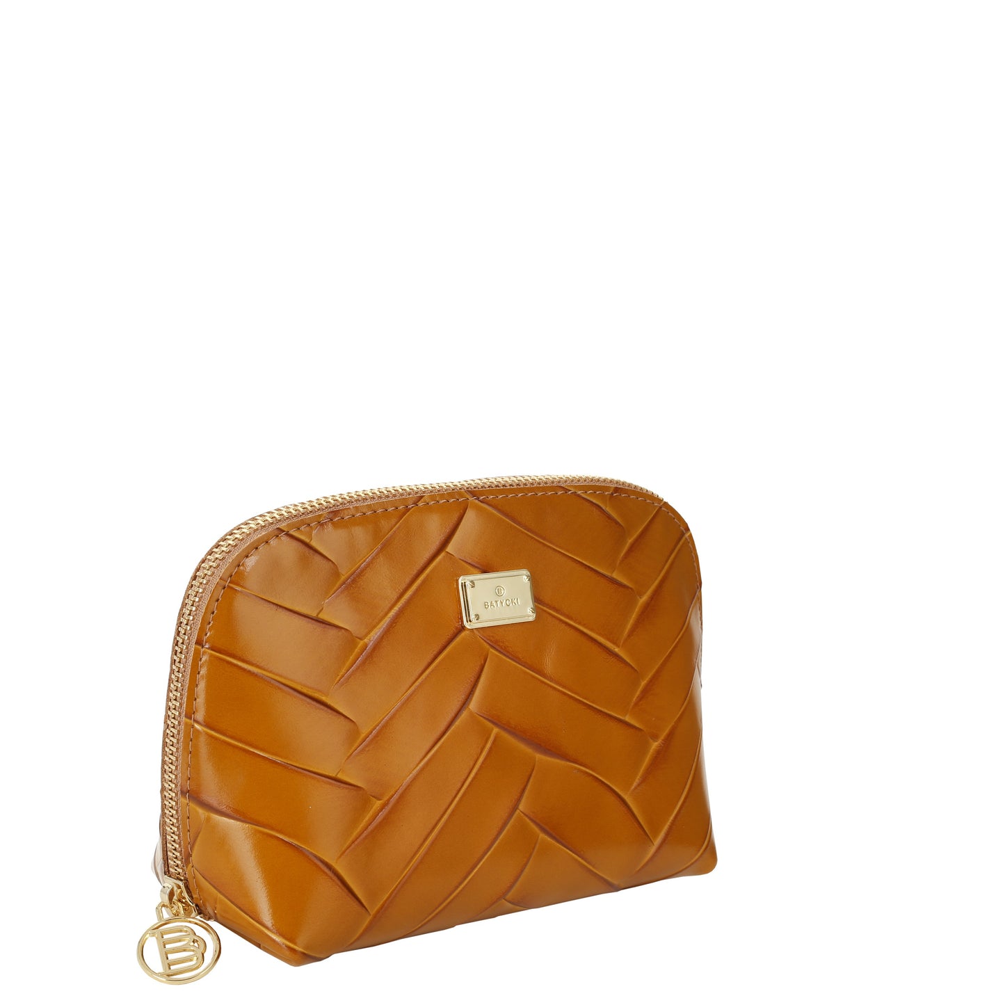 BRAID HONEY leather women's cosmetic bag