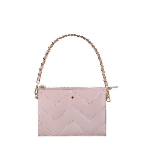 Cicle nappa powder pink women's leather handbag