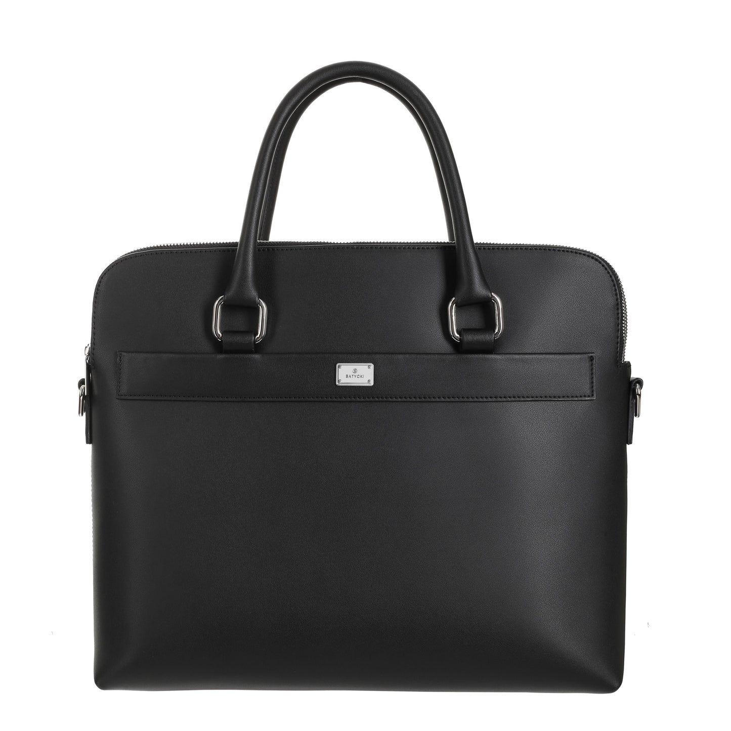 Napa black leather laptop bag