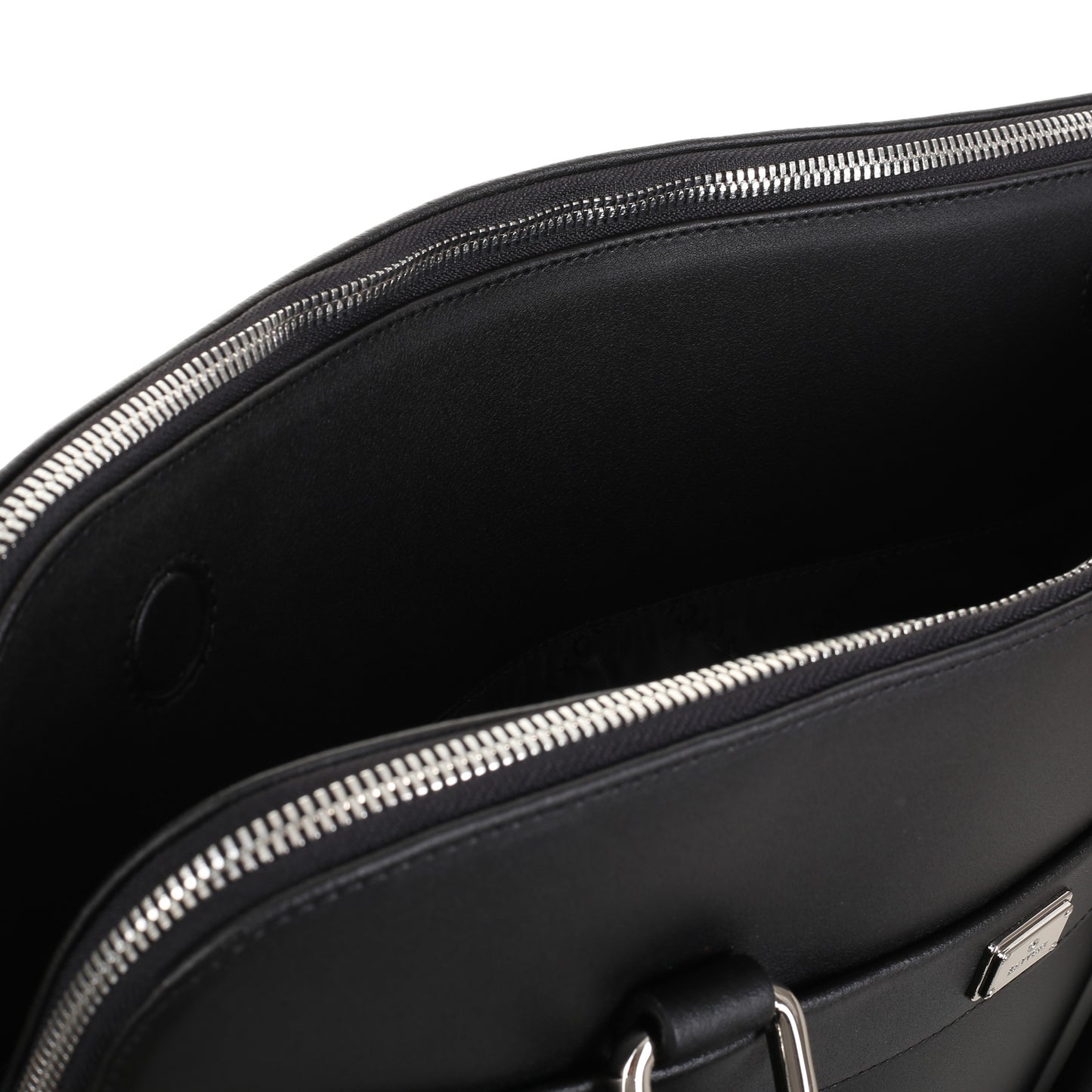 Napa black leather laptop bag