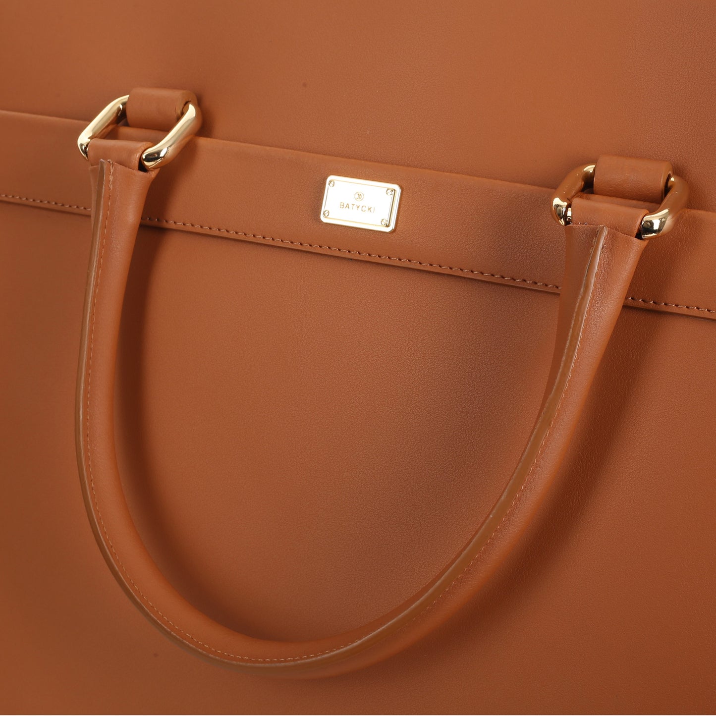 Cognac napa leather laptop bag